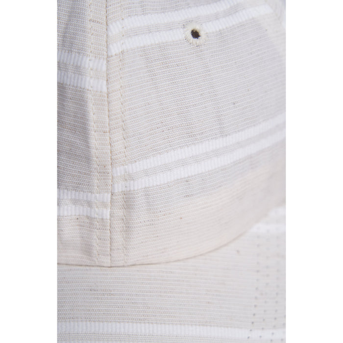 6-Panel Cap - Japanese Linen - BALLPARK WHITE STRIPE