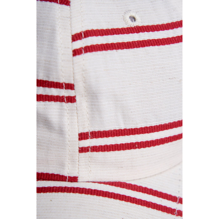 6-Panel Cap - Japanese Linen - BALLPARK RED STRIPE