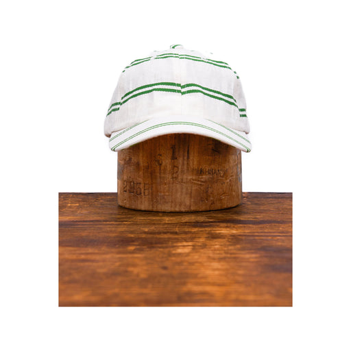 6-Panel Cap - Japanese Linen - BALLPARK GREEN STRIPE