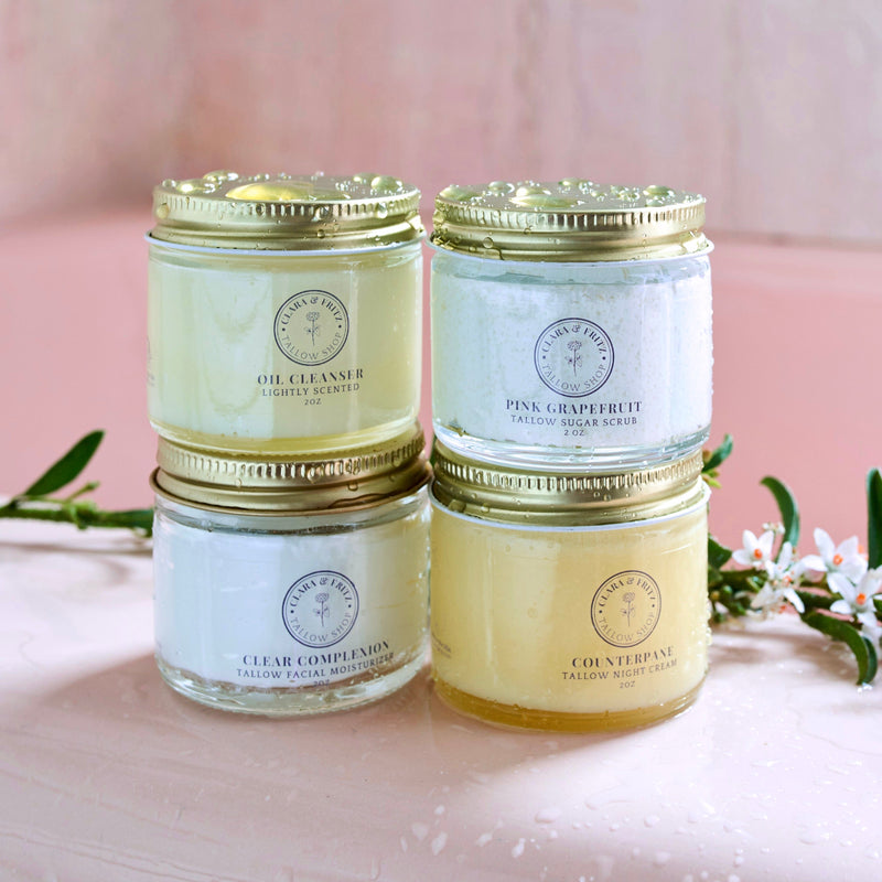 Clara & Fritz Tallow Shop Pink Grapefruit Tallow Sugar Scrub Lotion & Moisturizer