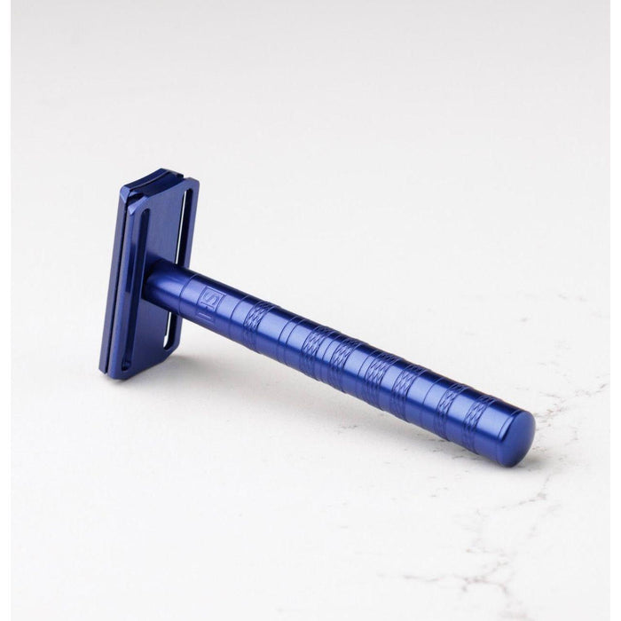 Henson Shaving Steel Blue Aluminum Medium Safety Razor [AL13-V2]