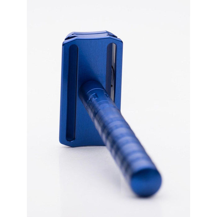 Henson Shaving Steel Blue Aluminum Medium Safety Razor [AL13-V2]