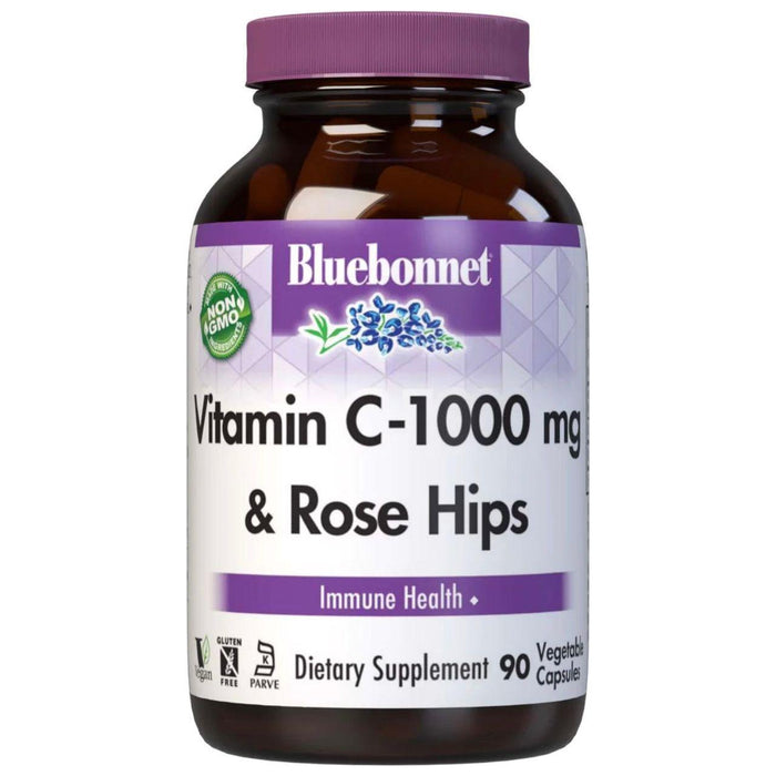 BlueBonnet Vitamin Plus Rosehips C 1000 mg, 90  Vegetable Capsules