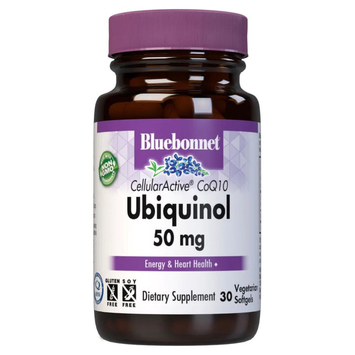 Bluebonnets CellularActive CoQ10 Ubiquinol  50 mg, 30 Vegetarian Softgels