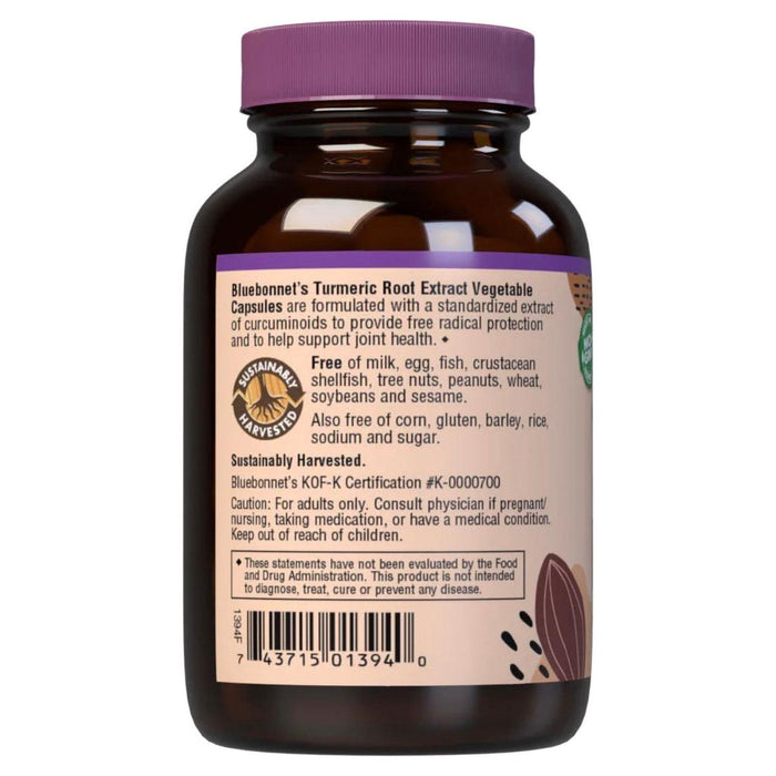 Bluebonnet Standardized Turmeric Root Extract 60 Vegetable Capsules