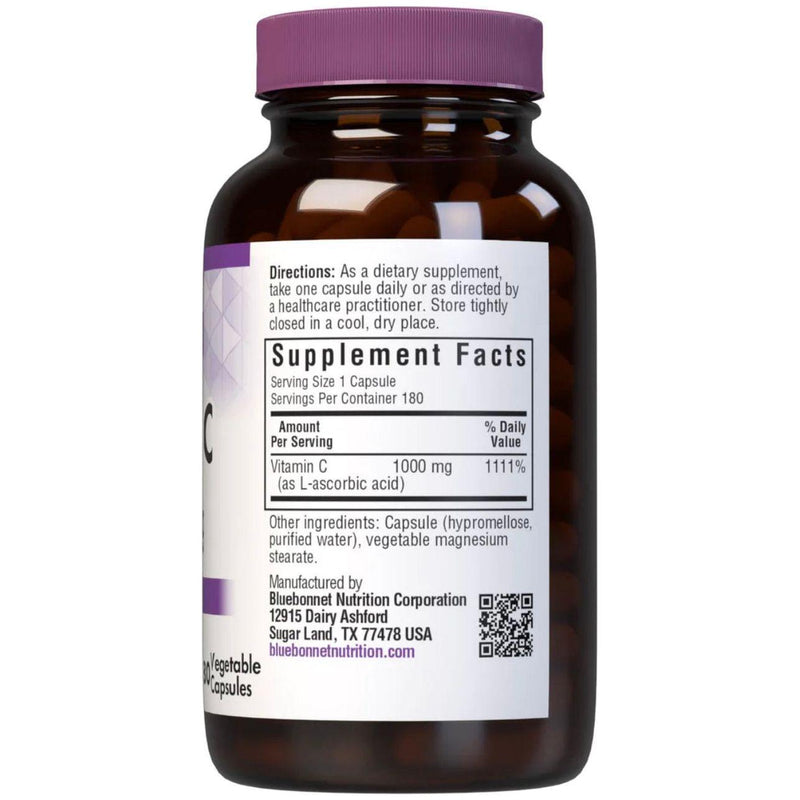 Bluebonnet Bluebonnets Vitamin C-1000 mg, 180 Capsules Vitamin Supplement