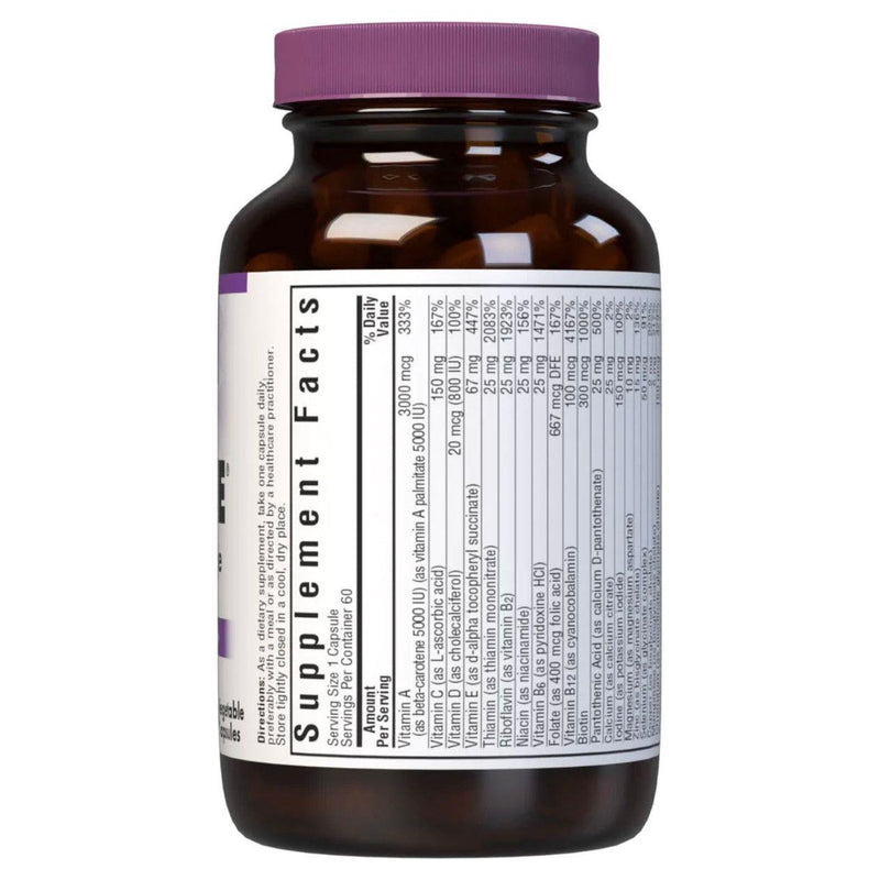 Bluebonnet Bluebonnet Nutrition - Multi One Multivitamin & Multimineral Dietary Supplement, 60 Vegetable Capsules Multivitamin & Multimineral Dietary Supplement