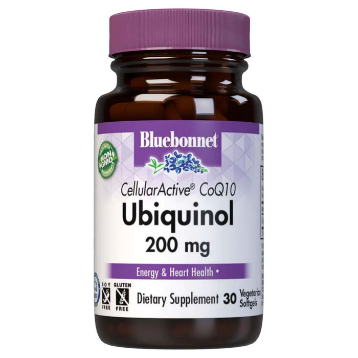 Bluebonnets CellularActive CoQ10 Ubiquinol 200 mg, 30 Vegetarian Softgels