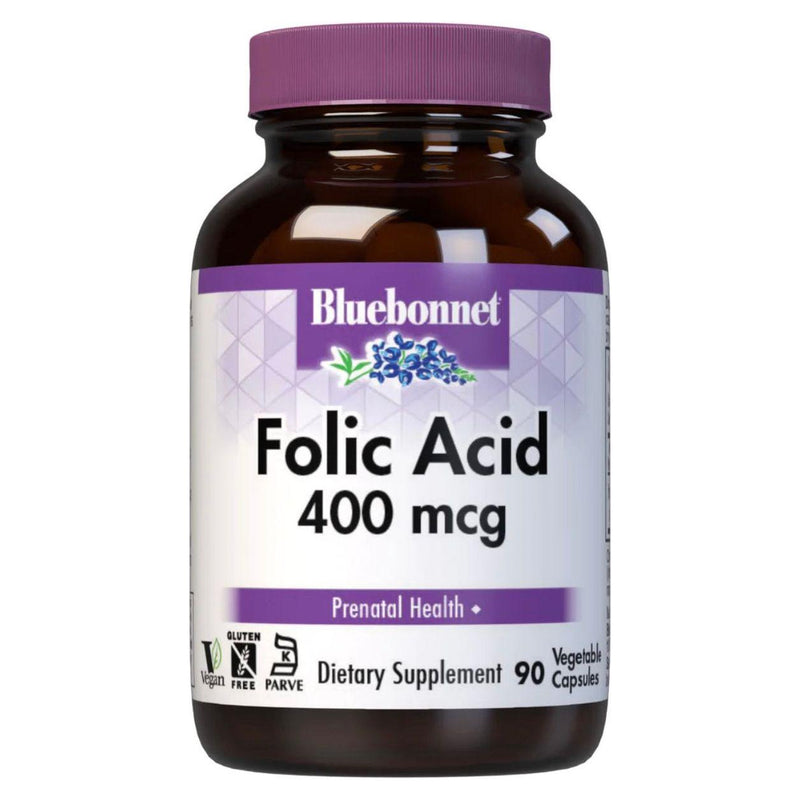 Bluebonnet Bluebonnet Nutrition Folic Acid 400 mg - 90 Vegetable Capsules Vitamins & Supplements