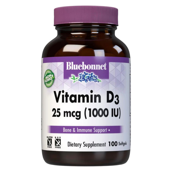 Bluebonnet Nutrition - Vitamin D3 1000 IU - 100 Softgels