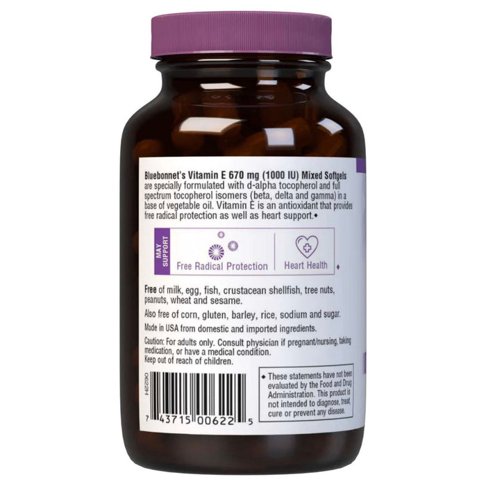 Bluebonnet Nutrition Natural Vitamin E 1000 IU - 100 Softgels