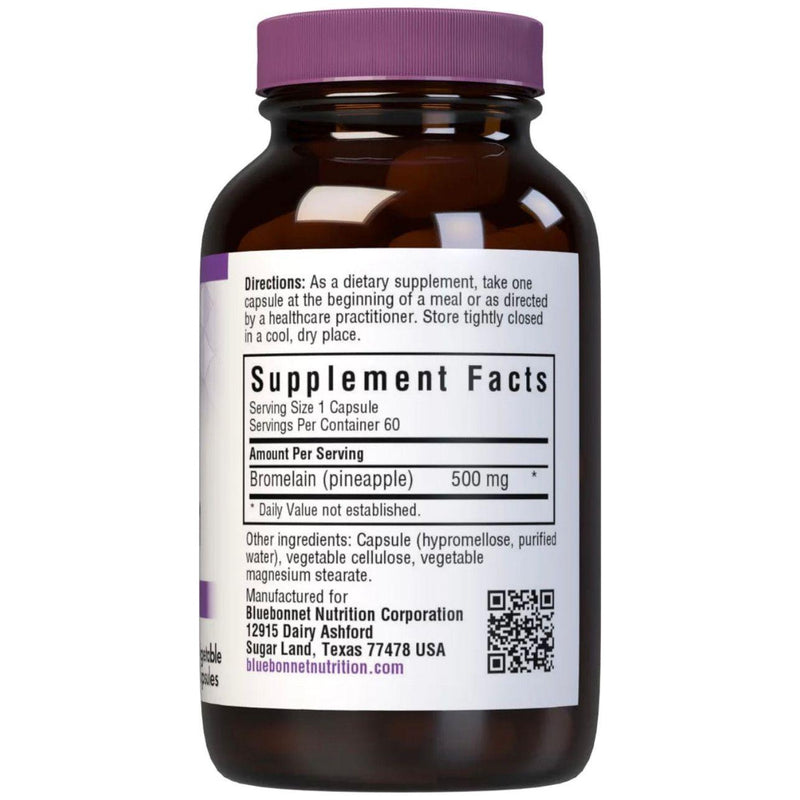 Bluebonnet Bluebonnets Super Bromelain 500 mg, 60 Vegetable Capsules Dietary Supplements