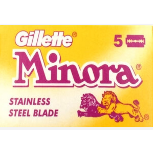 Gillette Minora Stainless Steel Double Edge Razor Blades - 20x5 Pack