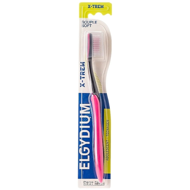Elgydium Elgydium X-Trem Teenage Soft Toothbrush - Pink/Black Soft Toothbrush