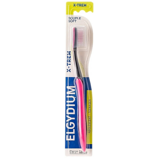 Elgydium X-Trem Teenage Soft Toothbrush - Pink/Black