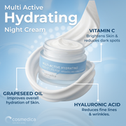 Cosmedica Skincare Cosmedica Skincare Multi-Active Hydrating Night Cream – Anti Aging Face & Neck Moisturizer with Hyaluronic Acid, Shea Butter, Glycolic Acid & Vitamin E – Overnight Wrinkle Repair Cream for Dry & Sensitive Skin, 2 oz Moisturizers
