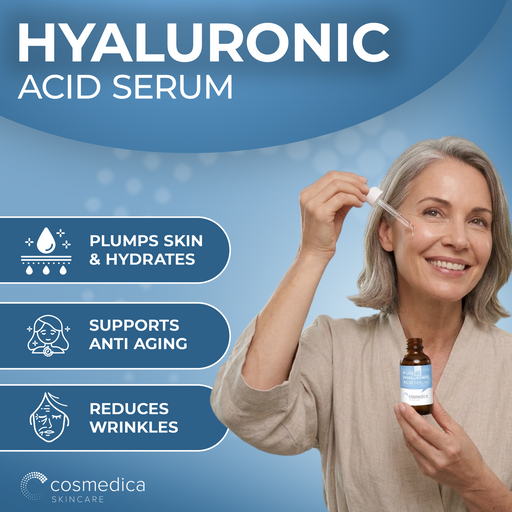 Cosmedica Skincare Hyaluronic Acid +Vitamin B5 Serum Cornflower Blue 1oz,2oz