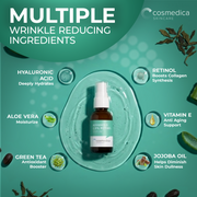 Cosmedica Skincare Cosmedica Skincare Retinol Serum 2.5% | Hydrating Vitamin A Serum with Green Tea Hyaluronic Acid Vitamin E | Non-Irritating Serum for Sensitive Skin Oily Skin | 1oz Health & Beauty