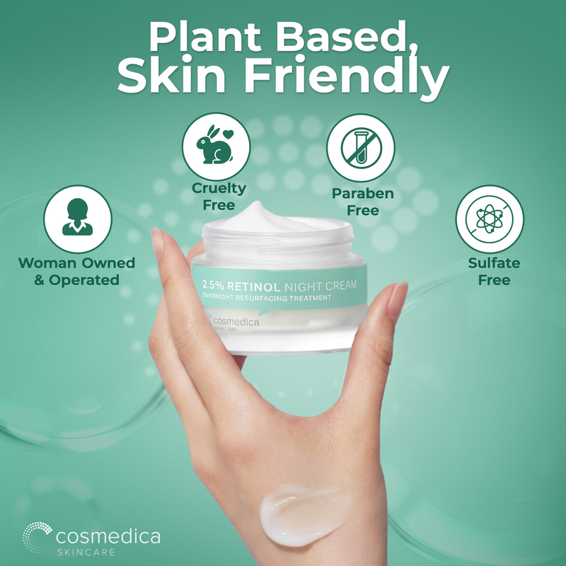 Cosmedica Skincare Cosmedica Skincare Retinol Night Cream – Anti Aging Face Moisturizer with Retinol (Vitamin A) & Hyaluronic Acid – Wrinkle Repair Cream for Acne, Fine Lines & Dark Spots – Night Cream for Face, 1.7 oz Moisturizers