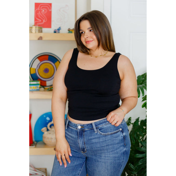 Yelete | Carefree Seamless Reversible Tank in Black