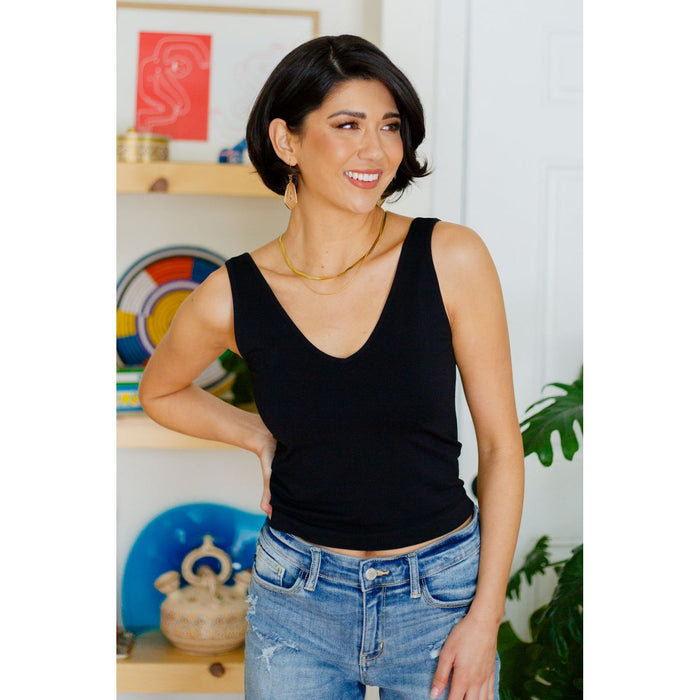 Yelete | Carefree Seamless Reversible Tank in Black