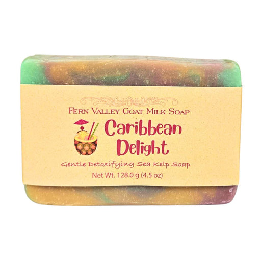 Fern Valley Soap Natural Goat Milk Soap | Caribbean Delight Detoxifying Sea Kelp Scrub Goat Milk Soap