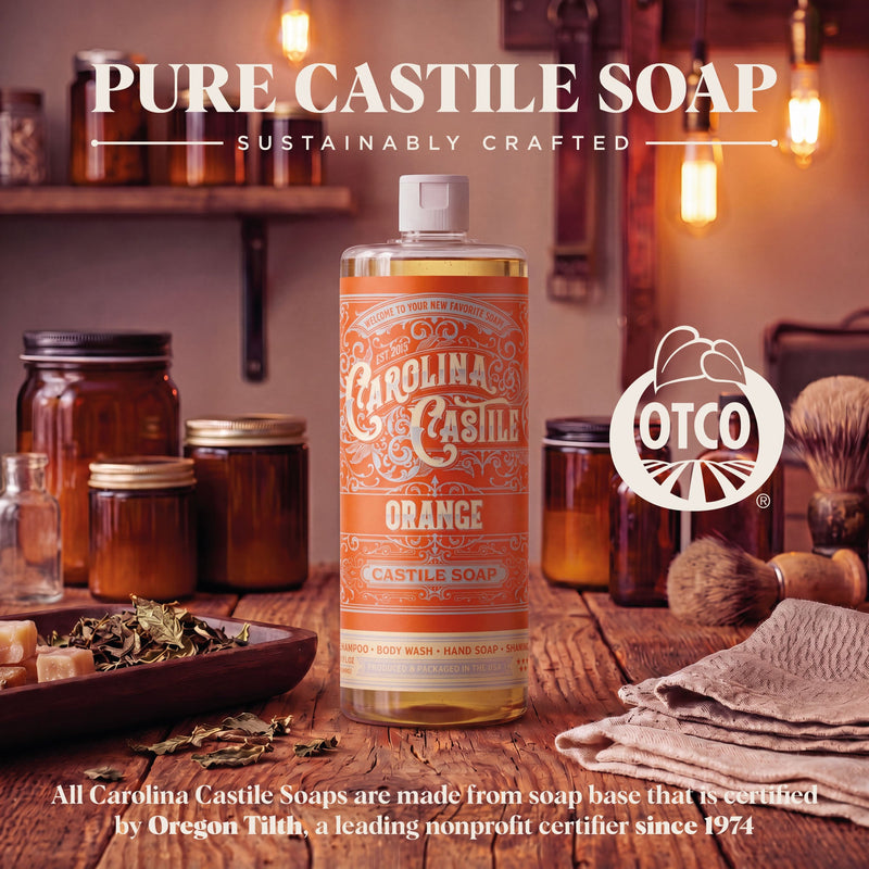 Carolina Castile Soap Orange Castile Soap Rosy Brown 32 oz,1 Gallon