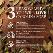 Carolina Castile Soap Castile Bar Soap - Gentle Unscented Dark Slate Gray 3 Pack,6 Pack,Case of 48 Bars