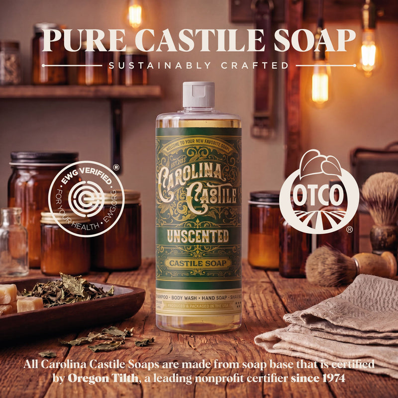 Carolina Castile Soap Gentle Unscented Castile Soap Dim Gray 32 oz,1 Gallon,5 Gallon