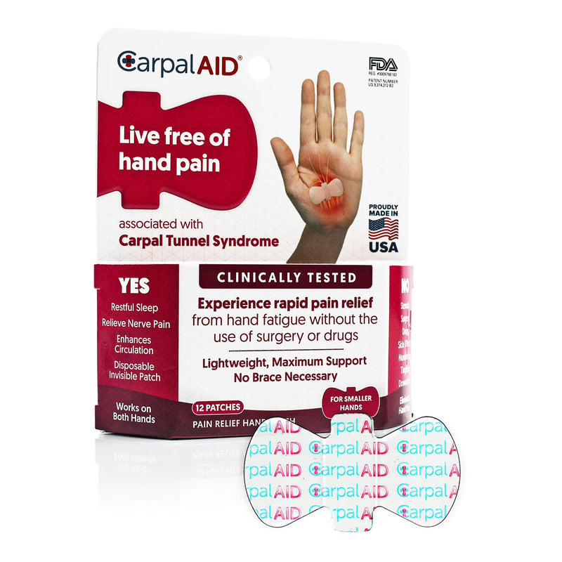 CarpalAID Carpal AID® Large Adhesive Hand-Based Carpal Tunnel Relief Patch (12 Pack) Health Care