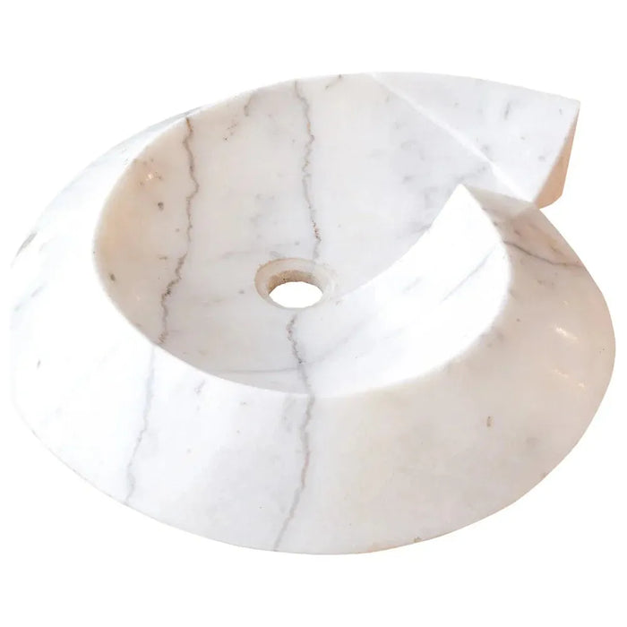 Carrara Marble Helix Shape Stone Above Vanity Bathroom Sink Polished (W)20" (L)23" (H)4"