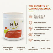 Hallelujah Diet CarrotJuiceMax - Organic Carrot Juice Powder Dehydrated Juice Powder White Smoke