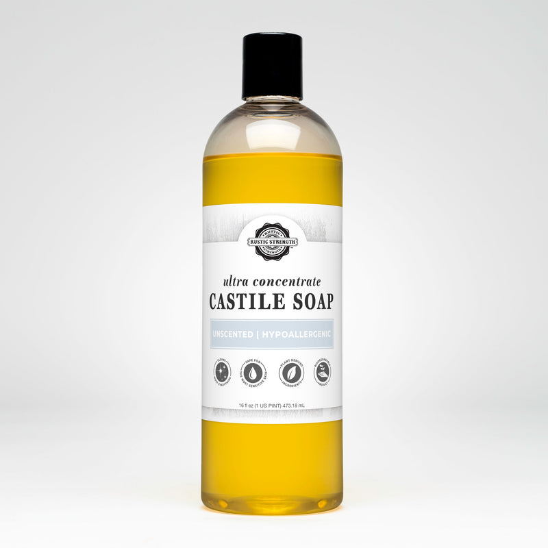 Rustic Strength Castile Soap - Ultra Concentrate | Unscented Soap