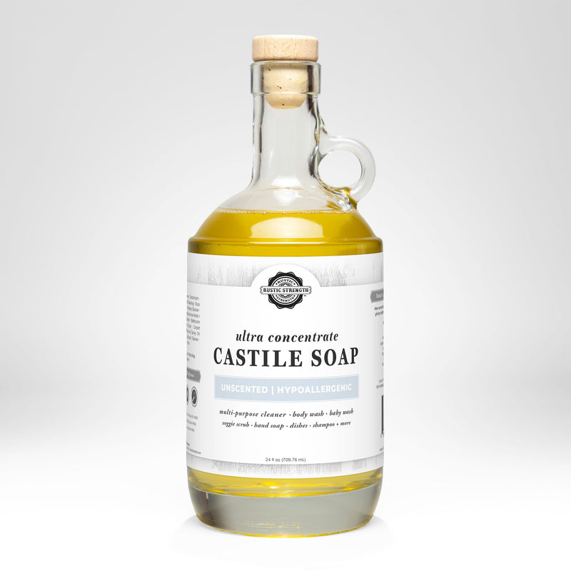 Rustic Strength Castile Soap - Ultra Concentrate | Unscented Soap