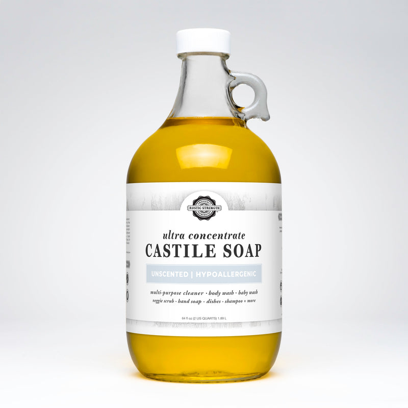 Rustic Strength Castile Soap - Ultra Concentrate | Unscented Soap