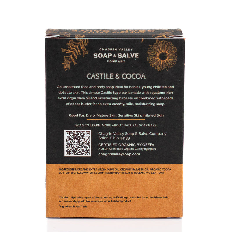 Chagrin Valley Soap & Salve Natural Soap: Castile & Cocoa Soap