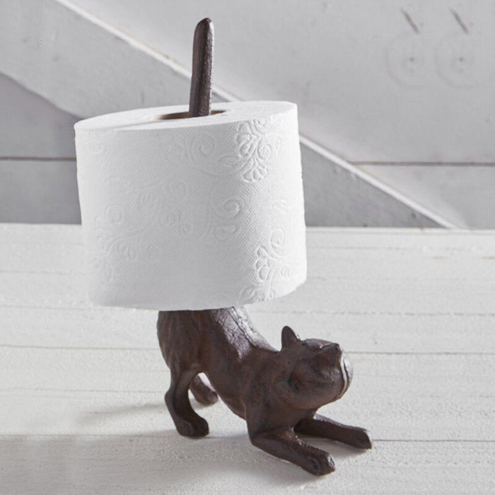 The Bullish Store - Cat Butt Cast Iron Tissue Holder | 9.5" Tall | Real Cast Iron, Virtually Indestructible