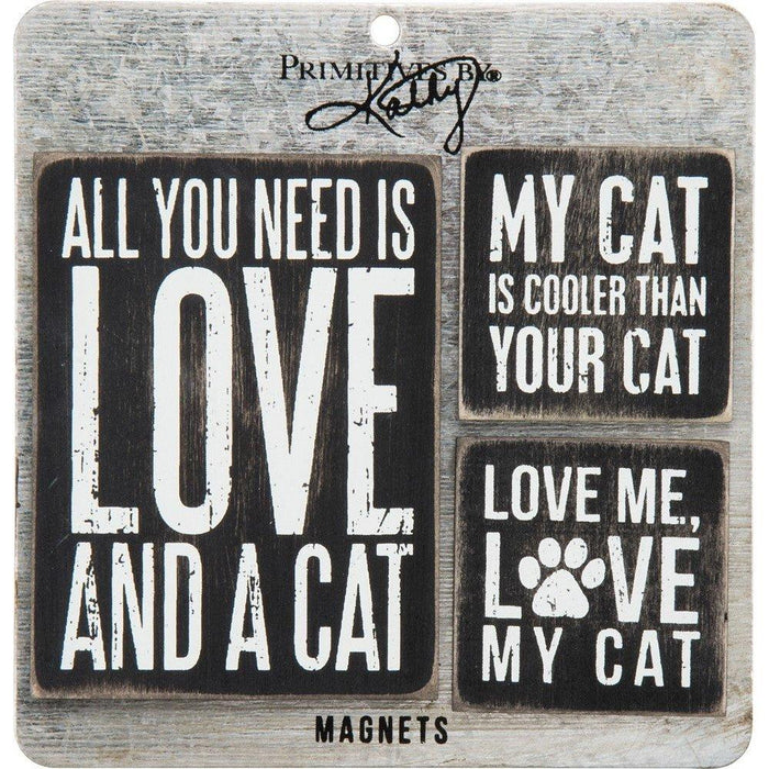 The Bullish Store - Cat Magnet Set Memo Holder In Black And White