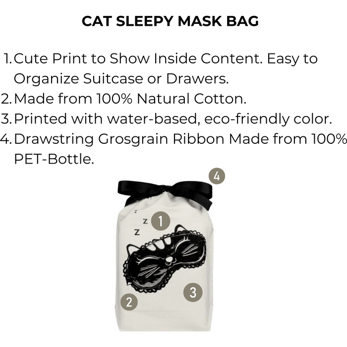 Bag-All - Cat Sleepy Mask Bag, Cream