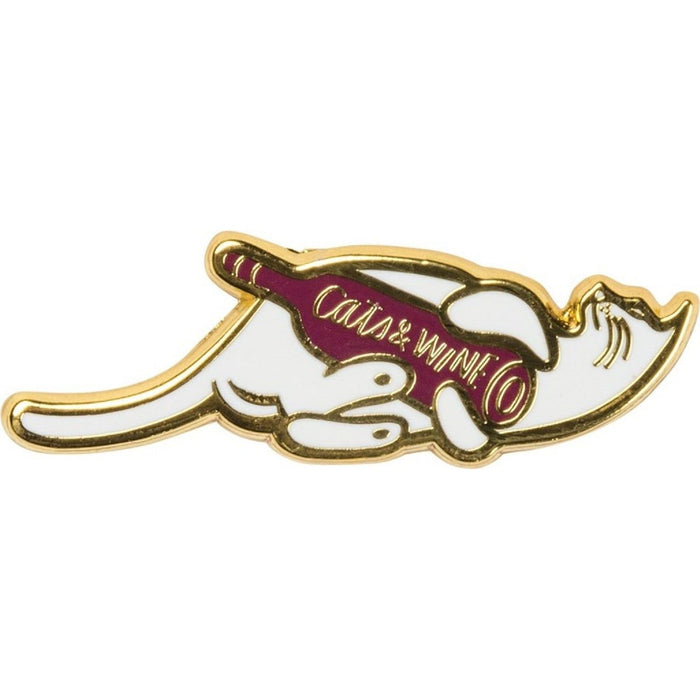 The Bullish Store - Cats And Wine Make Everything Fine Enamel Pin And Socks Gift Set Bundle