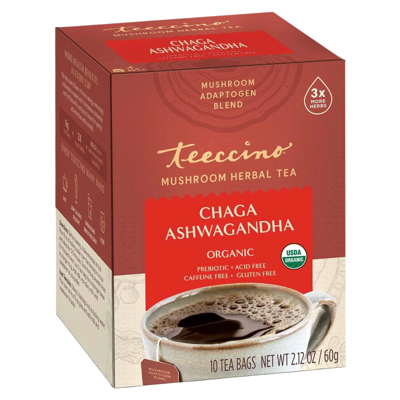 Teeccino Chaga Ashwagandha Butterscotch Cream Mushroom Herbal Tea Herbal Tea