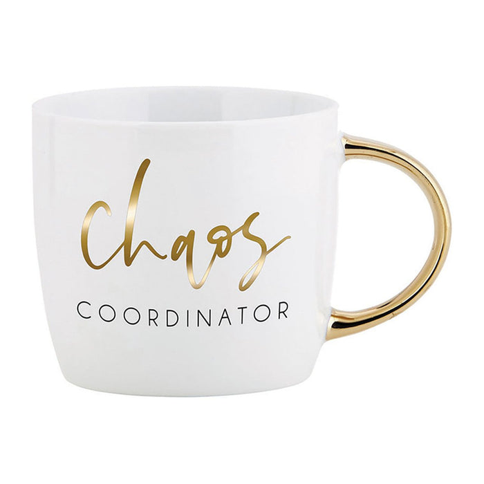 The Bullish Store - Chaos Coordinator Mug | Mothers Day Gift | Gold Handle Stoneware Coffee Tea Mug