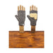 Charcoal Melange Fingerless Glove with Natural Deerskin Palm