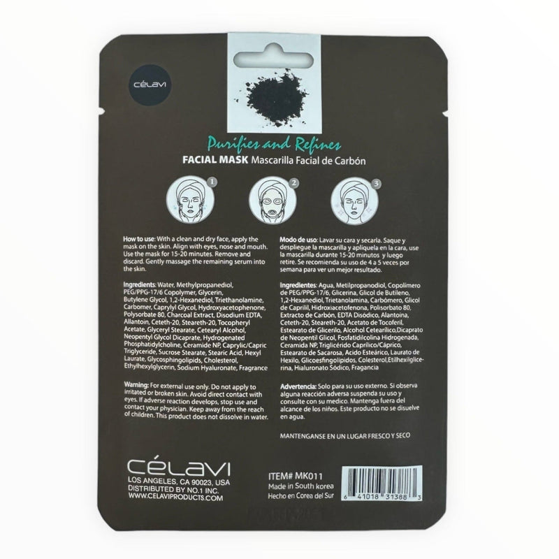 Sydoni Skincare and Beauty PURIFYING CHARCOAL SHEET MASK 0.74oz/20g Face Mask