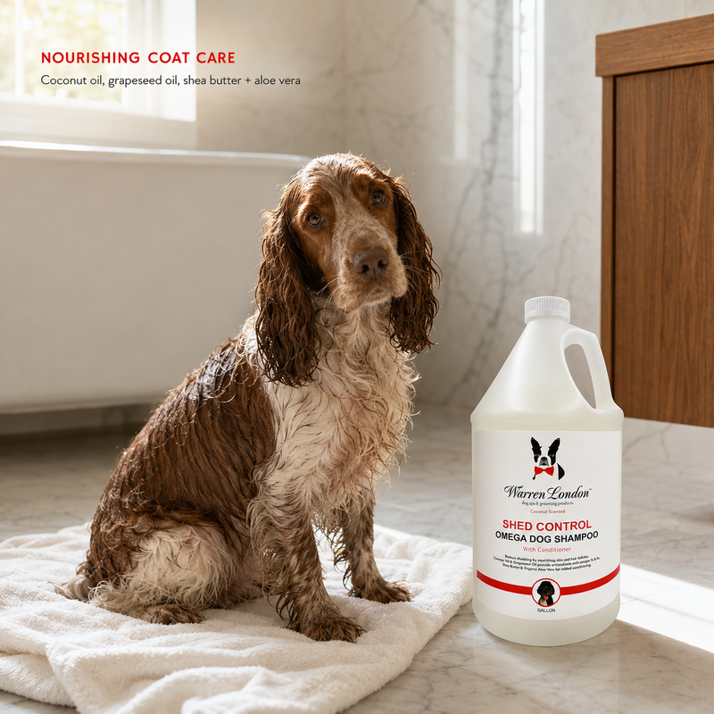 Warren London Shed Control Shampoo for Dogs - Professional Size Dog Shampoo Dark Gray