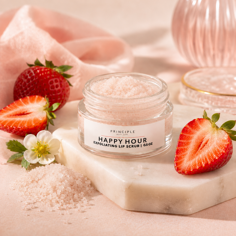 P R I N C I P L E Happy Hour Lip Scrub Face Wheat