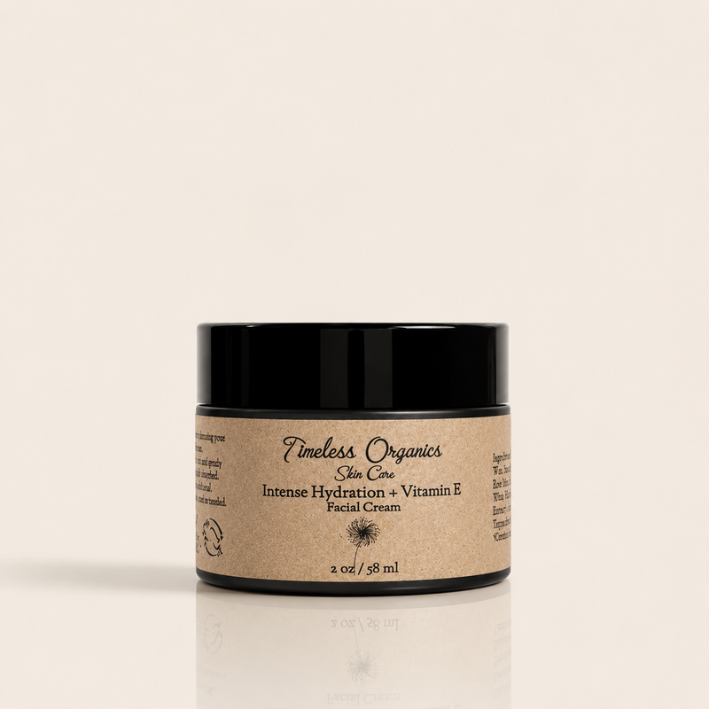 Timeless Organics Skin Care Intense Hydration + Vitamin E Facial Cream Black