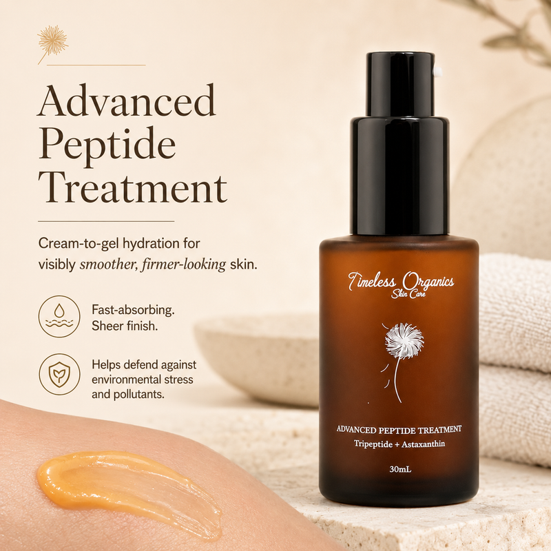 Timeless Organics Skin Care Advanced Peptide Treatment Serum Antique White