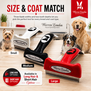 Warren London Warren London Long Hair Deshedding Brush Leashes, Collars & Accessories Lavender Small 1.75" Brush (up to 25 lbs),Medium 2.5" Brush (25 - 50 lbs),Large 4" Brush (40+ lbs)