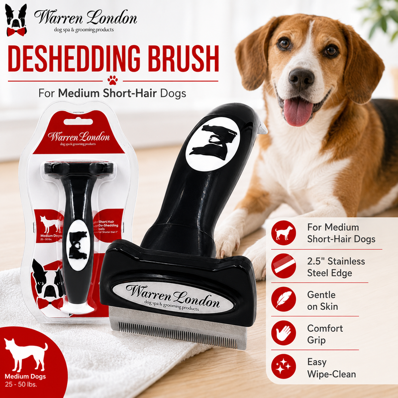 Warren London Warren London Short Hair Deshedding Brush Leashes, Collars & Accessories White Smoke Small 1.75" Brush (up to 25 lbs),Medium 2.5" Brush (25 - 50 lbs),Large 4" Brush (40+ lbs)